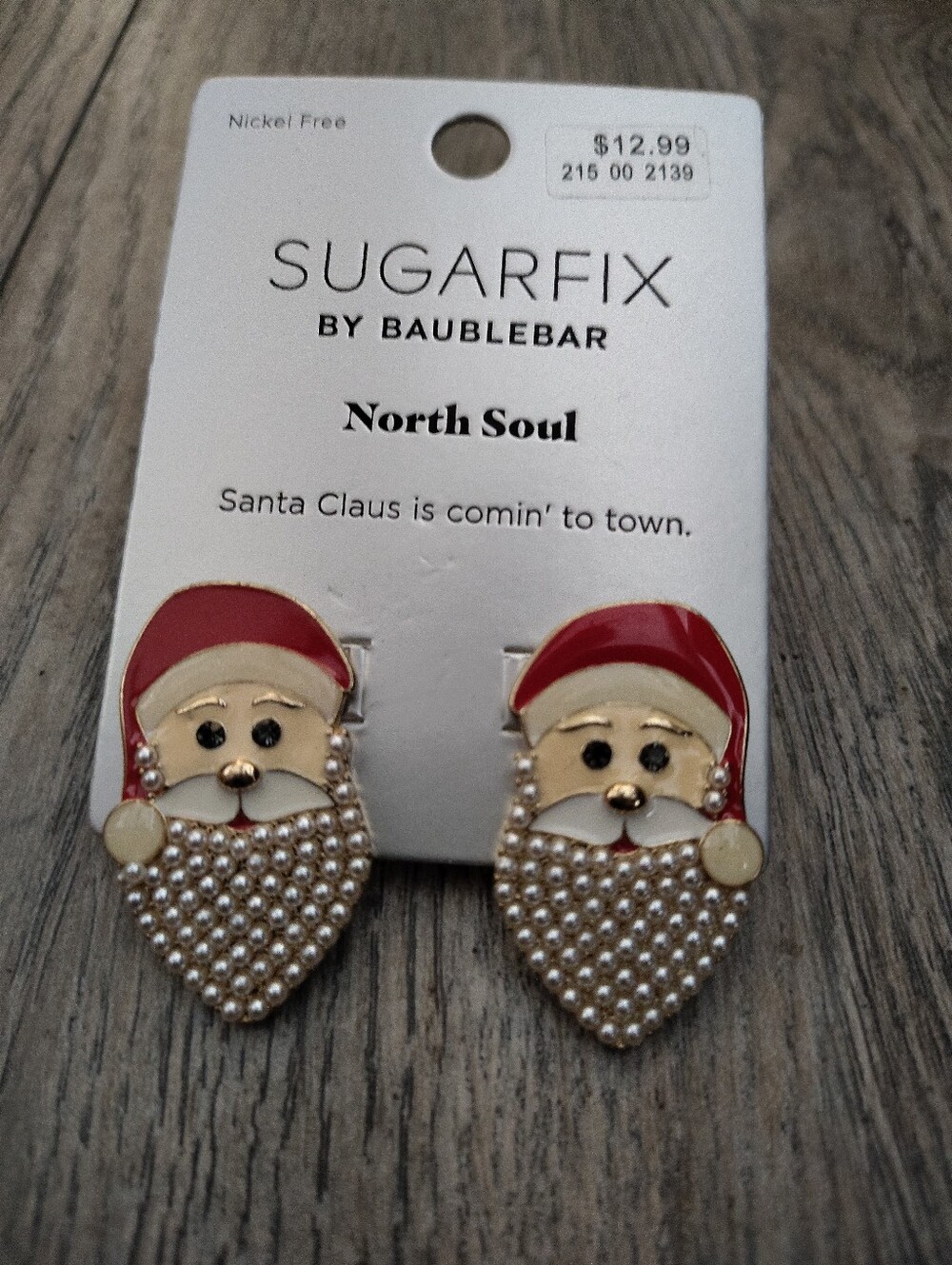 NWT SUGARFIX BY BAUBLEBAR North Soul Santa Claus Is Comin' To Town Earrings